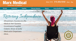 Desktop Screenshot of marxmedicalequipment.com